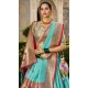 Sky Blue Jacquard Silk Zari Work Traditional Wear Lehenga Choli - 9503187634
