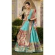 Sky Blue Jacquard Silk Zari Work Traditional Wear Lehenga Choli - 9503187634