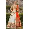 White Jacquard Silk Zari Work Traditional Wear Plus Size Lehenga Choli - 9503187635