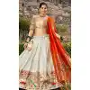 White Jacquard Silk Zari Work Traditional Wear Plus Size Lehenga Choli - 9503187635