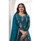 Aqua Blue Chinon Embroidery Work Prachi Desai Sharara Suit -9510187690