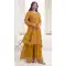 Yellow Chinon Embroidery Work Prachi Desai Sharara Suit -9510187692