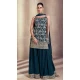 Georgette Embroidery Party Wear Sharara Suit In Rama Blue Color - 9512187702