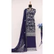 Georgette Embroidery Party Wear Sharara Suit In Blue - 9512187704