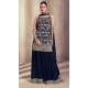 Georgette Embroidery Party Wear Sharara Suit In Blue - 9512187704