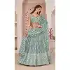 Butterfly Net Embroidered Party Wear Plus Size Lehenga Choli In Ocean Blue - 9535187905