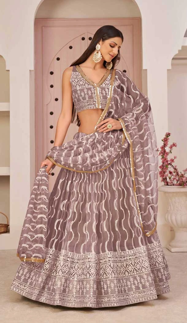 Butterfly Net Embroidered Party Wear Lehenga Choli In Onion Pink - 9535187906