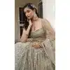 Ivory Butterfly Net Embroidery Work Plus Size Lehenga Choli - 9536187908