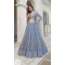 Light Blue Grey Butterfly Net Embroidery Work Lehenga Choli - 9536187910