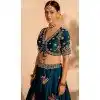 Georgette Sequins Work Readymade Lehenga Choli In Rama Green - 9537187914