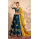 Georgette Sequins Work Readymade Lehenga Choli In Rama Green - 9537187914