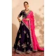 Georgette Sequins Work Readymade Lehenga Choli In Dark Purple - 9537187915