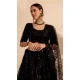 Net Sequins Work Readymade Lehenga Choli In Black - 9537187916