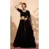 Net Sequins Work Readymade Lehenga Choli In Black - 9537187916