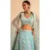 Georgette Sequins Work Readymade Lehenga Choli In Sky Blue - 9537187917