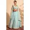 Georgette Sequins Work Readymade Lehenga Choli In Sky Blue - 9537187917