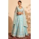 Georgette Sequins Work Readymade Lehenga Choli In Sky Blue - 9537187917