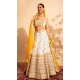 Georgette Sequins Work Readymade Lehenga Choli In Off White - 9537187918