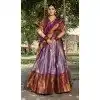 Jacquard Silk Weaving Work Party Wear Plus Size Lehenga Choli In Grey - 9545187962