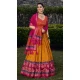 Yellow Tussar Silk Foil Print Work Traditional Lehenga Choli - 9546187967
