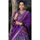 Violet Tussar Silk Foil Print Work Traditional Lehenga Choli - 9546187968