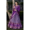 Violet Tussar Silk Foil Print Work Traditional Lehenga Choli - 9546187968