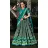 Green Tussar Silk Foil Print Work Traditional Plus Size Lehenga Choli - 9546187969