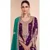 Silk Embroidered Pakistani Style Palazzo Plus Size Salwar Suit In Violet- 95671888082