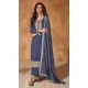 Silk Embroidery Work Readymade Salwar Suit In Steel Blue - 9568188084