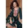 Teal Green Silk Embroidery Work Party Wear Plus Size Palazzo Salwar Suit - 9569188088