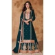 Teal Green Silk Embroidery Work Party Wear Palazzo Salwar Suit - 9569188088
