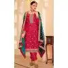 Chinnon Embroidered Designer Wear Plus Size Salwar Suit In Rusk Pink Red - 9584188173