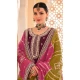 Chinnon Embroidered Designer Wear Salwar Suit In Magenta Wine - 9584188175