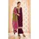 Chinnon Embroidered Designer Wear Salwar Suit In Magenta Wine - 9584188175