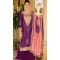 Chinon Bandhani Printed Party Wear Palazzo Salwar Kameez In Purple - 146911237