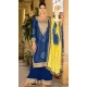Chinon Bandhani Printed Party Wear Palazzo Salwar Kameez In Blue - 146911240
