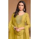 Yellow Organza Chiffon Embroidered Party Wear Salwar Suit - 147001291