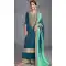 Chinon Embroidered Party Wear Palazzo Salwar Suit In Rama Blue - 147231439