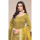 Yellow Gold Crush Embroidered Party Wear Palazzo Salwar Suit - 147501631