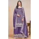Purple Gold Crush Embroidered Party Wear Palazzo Salwar Suit - 147501632