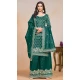 Rama Blue Gold Crush Embroidered Party Wear Palazzo Salwar Suit - 147501633