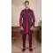 Wine Silk Embroidered Designer Readymade Men's Indo Western - 9278186512