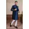 Blue Velvet Embroidery Designer Readymade Mens Indo Western - 9279186517
