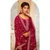 Red Georgette Embroidery Work Evening Wear Plus Size Palazzo Salwar Suit - 9586188181