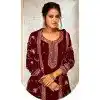 Maroon Georgette Embroidery Work Evening Wear Plus Size Palazzo Salwar Suit - 9586188184