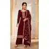Maroon Georgette Embroidery Work Evening Wear Plus Size Palazzo Salwar Suit - 9586188184