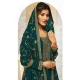 Teal Green Georgette Embroidery Work Evening Wear Palazzo Salwar Suit - 9586188185