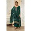 Teal Green Georgette Embroidery Work Evening Wear Plus Size Palazzo Salwar Suit - 9586188185