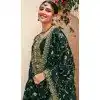 Georgette Embroidered Pakistani Style Plus Size Palazzo Salwar Suit In Green - 9588188191