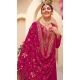 Georgette Embroidered Pakistani Style Palazzo Salwar Suit In Red - 9588188192